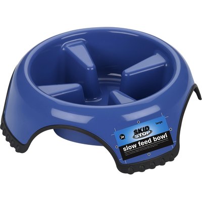 JW Pet JW Pet Skid Stop Non-Skid Plastic Slow Feeder Dog Bowl, Color Varies, 3-cup