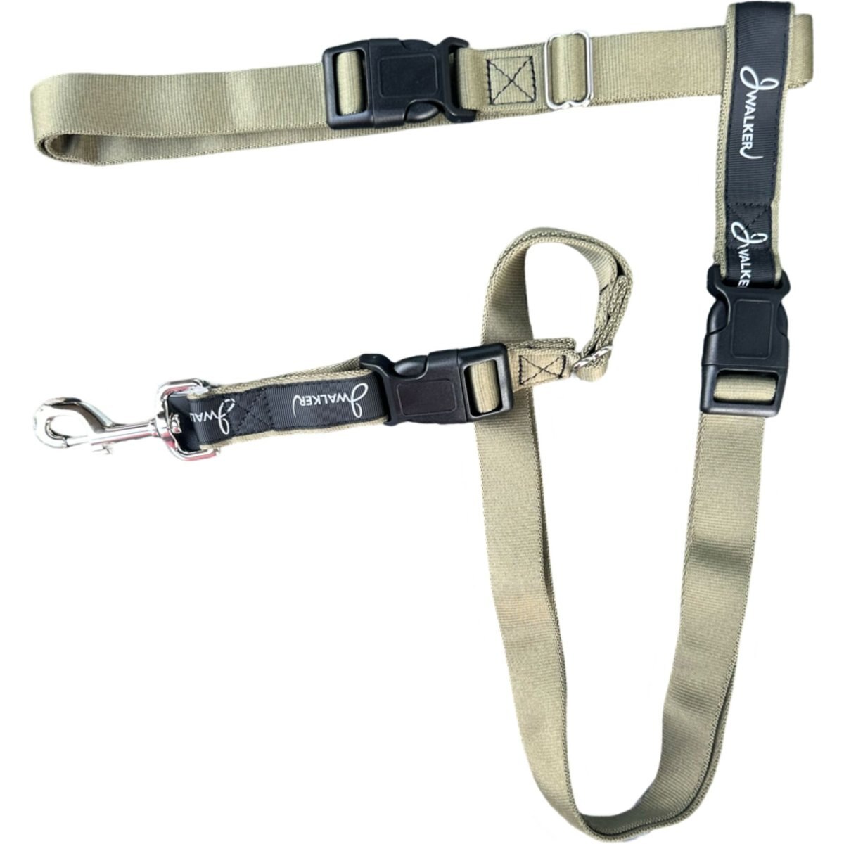 JWalker Dog 3-in-1 Hands-Free Walking Utility Dog Leash, Olive Green, Medium-Large: 1-in wide