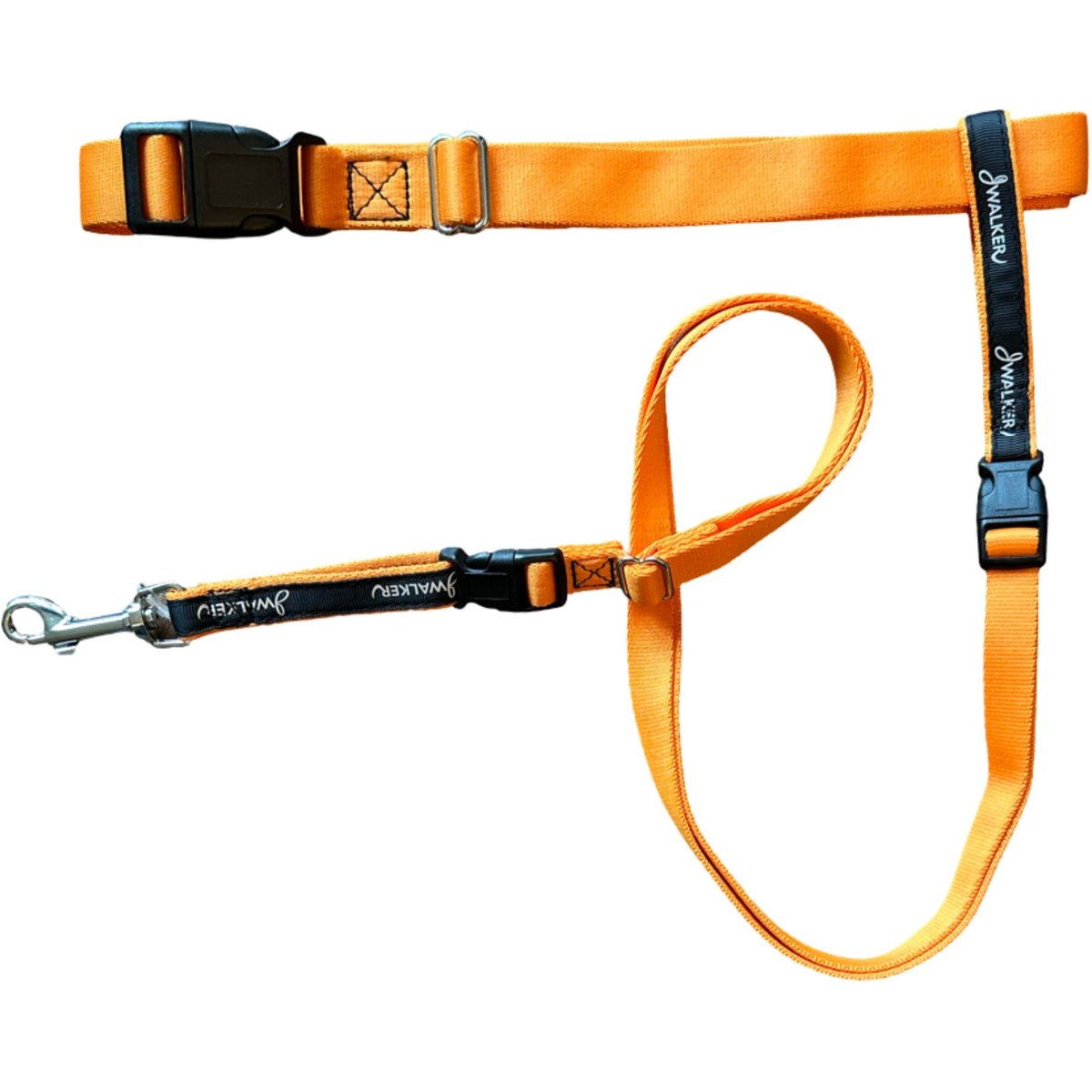 JWalker Dog 3-in-1 Hands-Free Walking Utility Dog Leash, Tangerine, Tiny-Medium: 4 to 10 feet long, 5/8-in wide