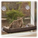 K&H Pet Products EZ Mount Deluxe Bolster Cat Window Perch Kitty Sill, Chocolate