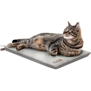 K&H Pet Products Thermo-Kitty Mat Heated Cat Bed, Gray 