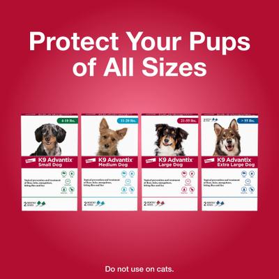 Show full view: K9 Advantix Flea, Tick & Mosquito Prevention for Medium Dogs, 11-20 lbs, 2-Monthly Treatments slide 8 of 10