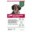 K9 Advantix Flea, Tick & Mosquito Prevention for Small Dogs, 4-10 lbs, 2-Monthly Treatments