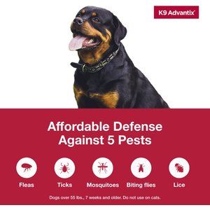 K9 Advantix Flea, Tick & Mosquito Prevention for X-Large Dogs, Over 55 lbs+, 2-Monthly Treatments