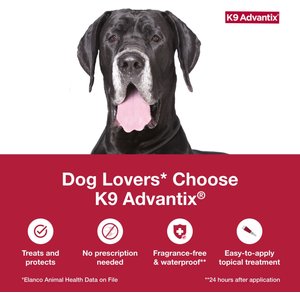 K9 Advantix Flea, Tick & Mosquito Prevention for X-Large Dogs, Over 55 lbs+, 2-Monthly Treatments