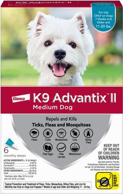 Show full view: K9 Advantix II Flea & Tick Spot Treatment, 11-20 lbs + Vet's Best Flea + Tick Yard & Kennel Spray for Dogs slide 2 of 9