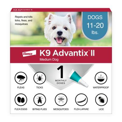 Show full view: K9 Advantix II Flea & Tick Spot Treatment for Dogs, 11-20 lbs, 1 Dose (1-mo. supply) slide 1 of 10