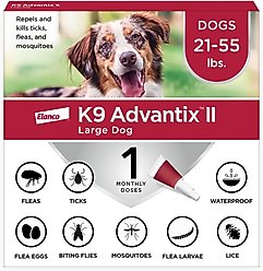 K9 Advantix II Flea & Tick Spot Treatment for Dogs, 21-55 lbs, 1 Dose (1-mo. supply)