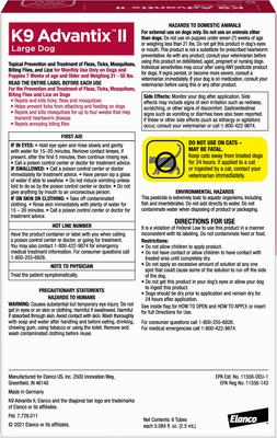 Show full view: K9 Advantix II Flea & Tick Spot Treatment for Dogs, 21-55 lbs, 12 Doses (12-mos. supply) slide 2 of 9