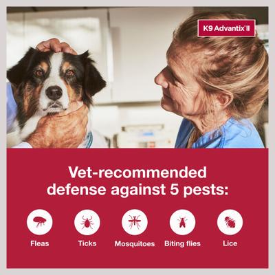 Show full view: K9 Advantix II Flea & Tick Spot Treatment for Dogs, 21-55 lbs, 4 Doses (4-mos. supply) slide 5 of 10