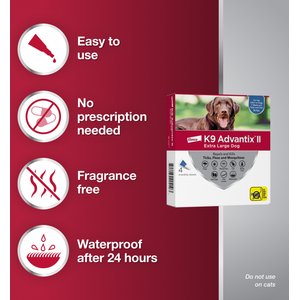 K9 Advantix II Flea & Tick Spot Treatment for Dogs, over 55 lbs, 6 Doses (6-mos. supply)
