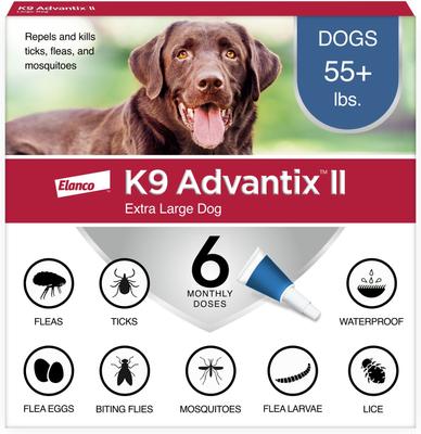 K9 ADVANTIX II Flea Tick Spot Treatment for Dogs, over 55 lbs,