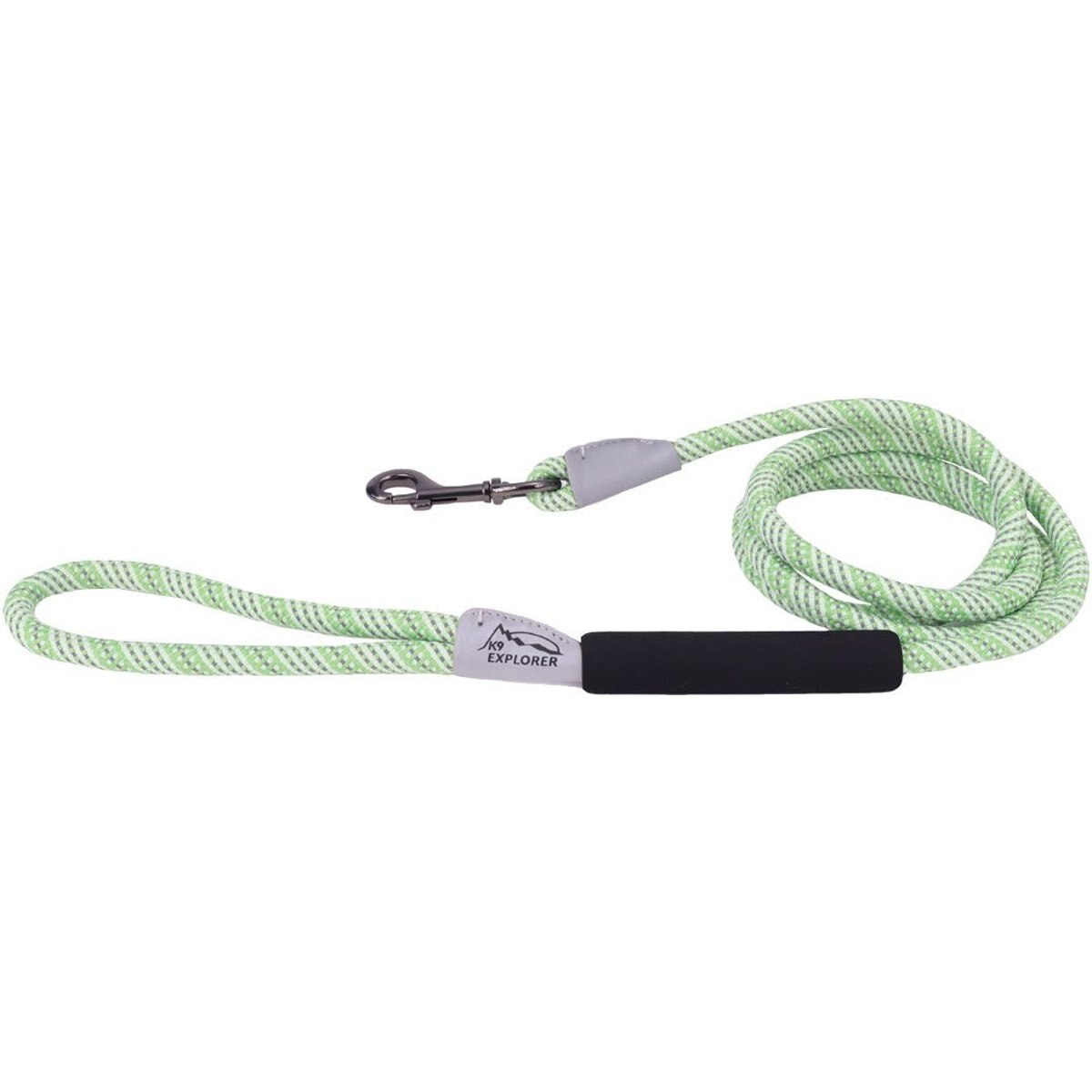 K9 Explorer Brights Reflective Braided Rope Snap Leash, Meadow