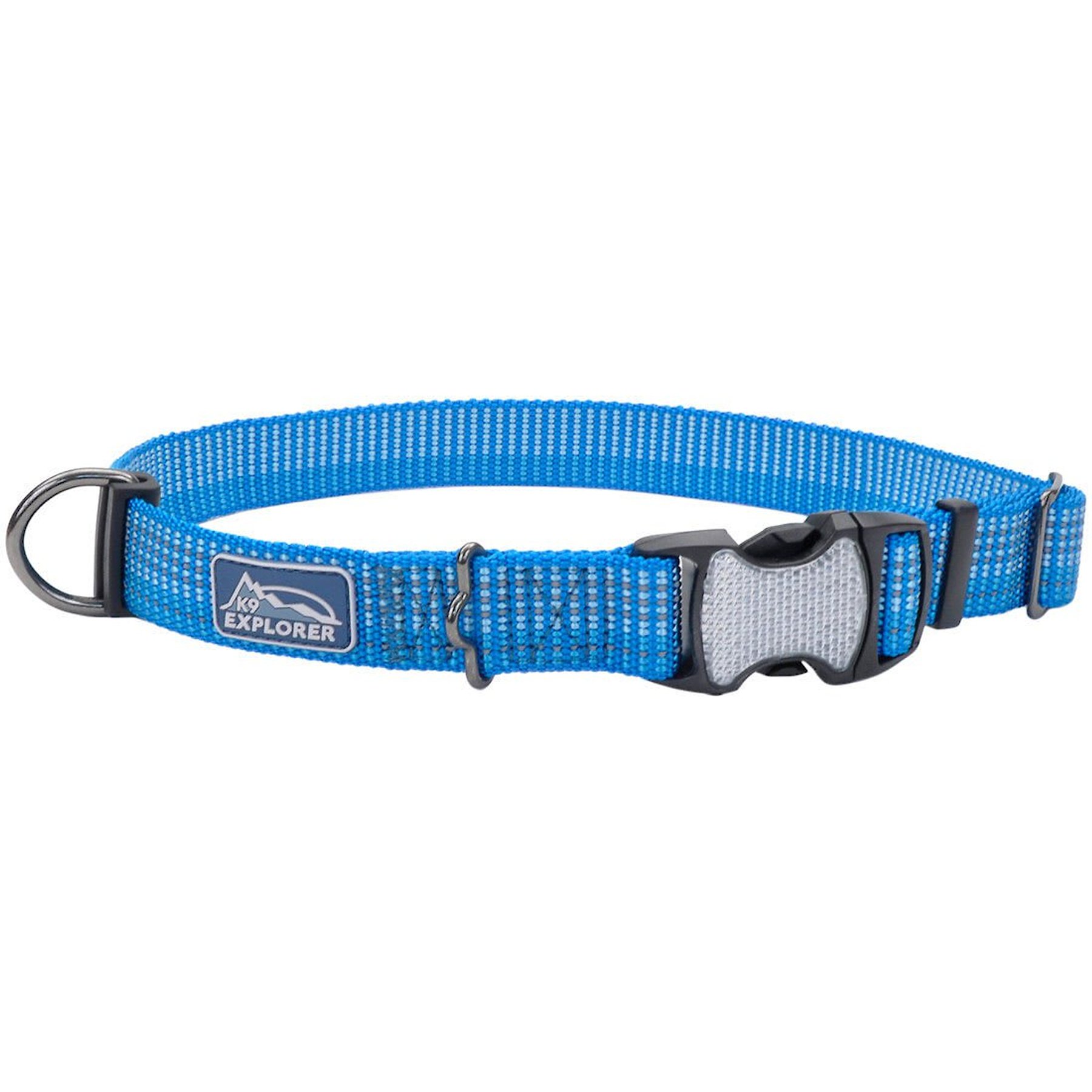 K9 Explorer Brights Reflective Dog Collar, Lake, 18 to 26-in neck, 1-in wide