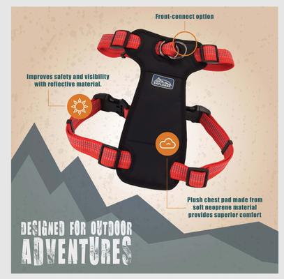 Show full view: K9 Explorer Brights Reflective Front-Connect Harness, Lake, Small, 5/8-in x 16-24-in slide 2 of 7