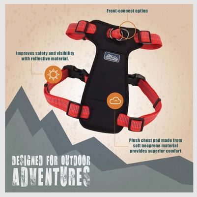 Show full view: K9 Explorer Brights Reflective Front-Connect Harness, Meadow, Small, 5/8-in x 16-24-in slide 3 of 7