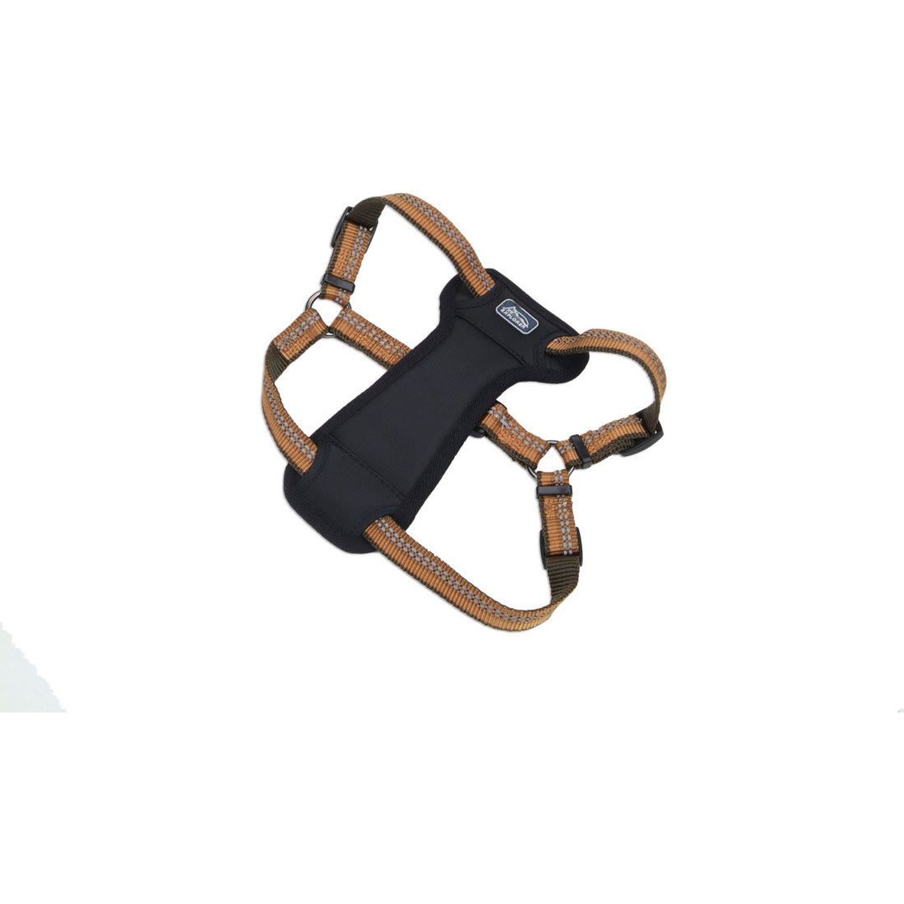 K9 Explorer Reflective Adjustable Padded Dog Harness, Campfire Orange, Small, 5/8-in x 16-24-in