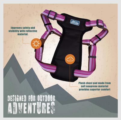 Show full view: K9 Explorer Reflective Adjustable Padded Dog Harness, Campfire Orange, Small, 5/8-in x 16-24-in slide 2 of 8