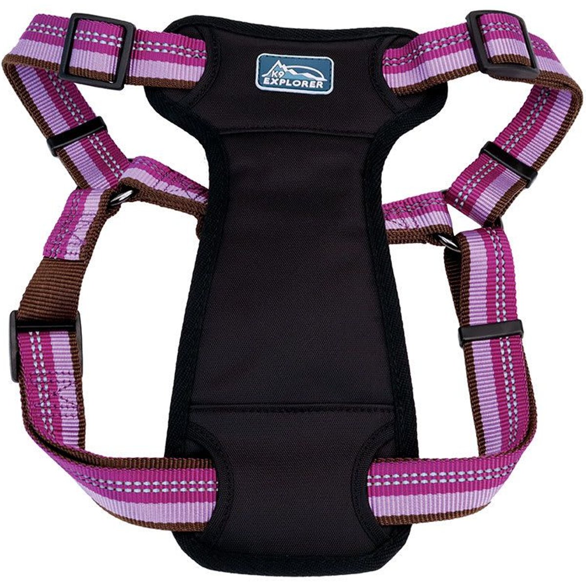 K9 Explorer Reflective Adjustable Padded Dog Harness, Orchid, Large