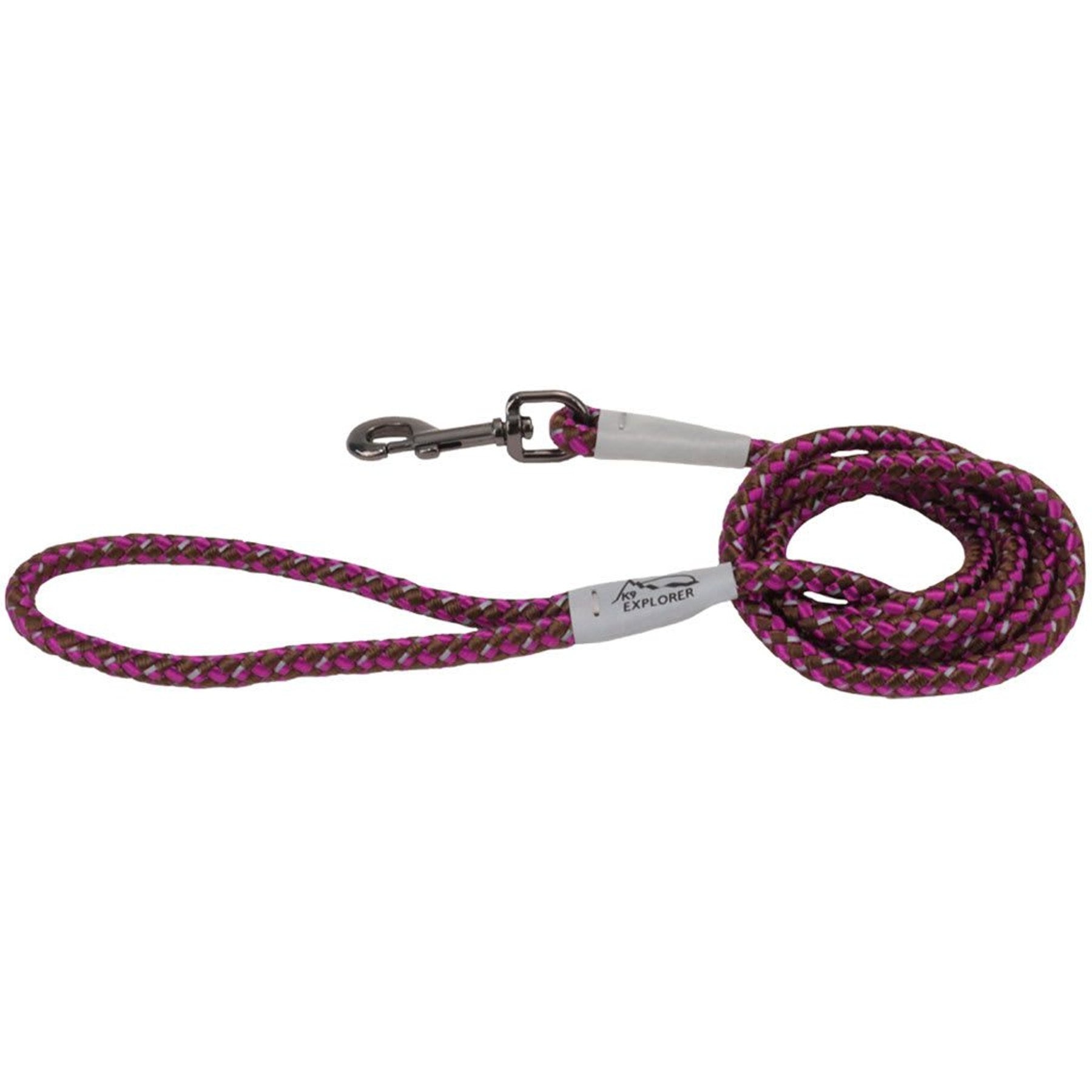K9 Explorer Reflective Braided Rope Snap Dog Leash, Orchid