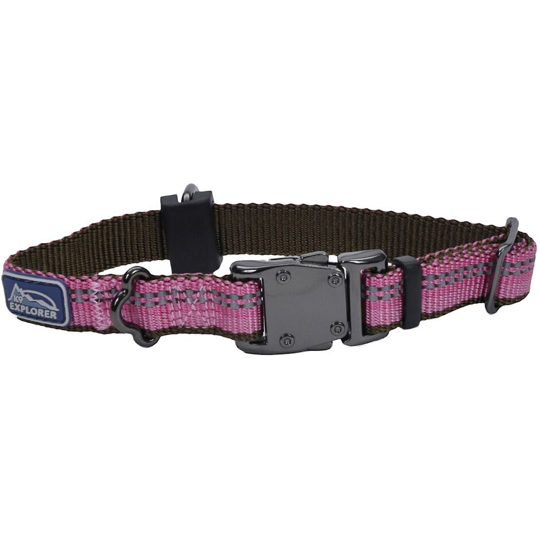 K9 Explorer Reflective Dog Collar, Rosebud, 8 to 12-in neck, 5/8-in wide