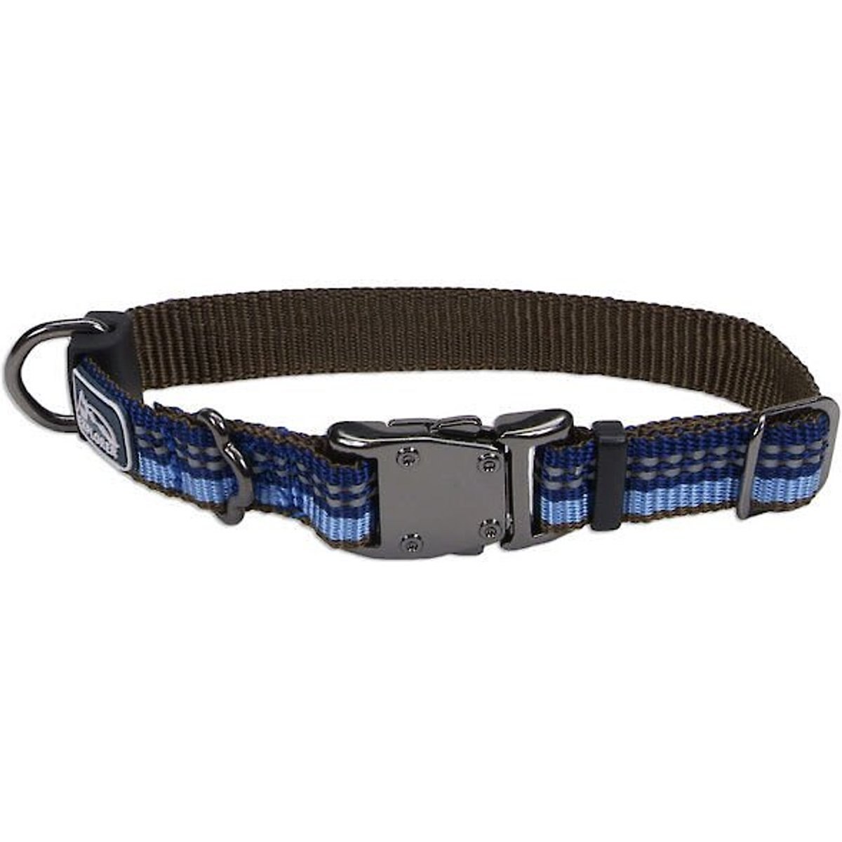 K9 Explorer Reflective Dog Collar, Sapphire, 10 to 14-in neck, 5/8-in wide