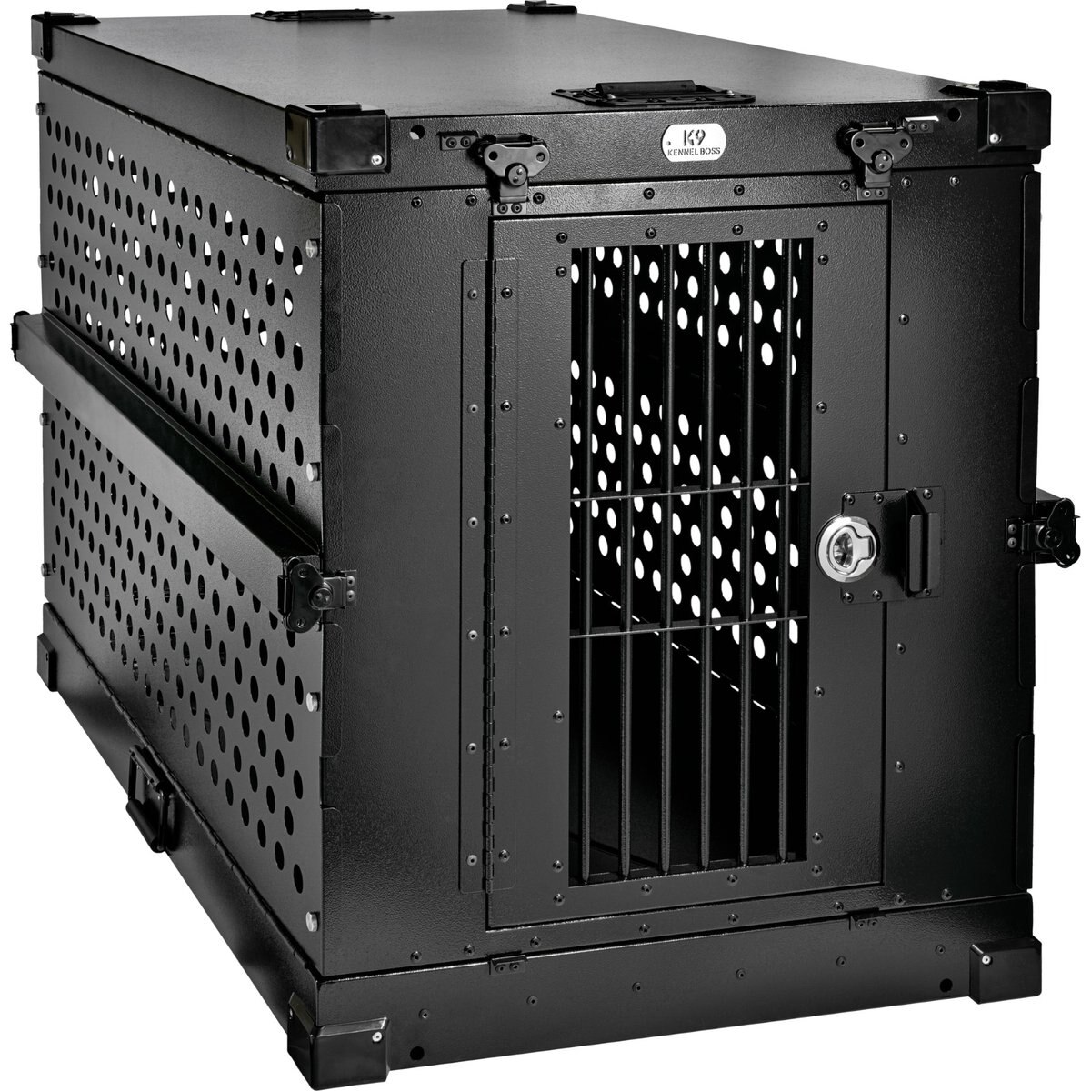 K9 Kennel Boss Heavy Duty Collapsible Dog Crate, Black, Large