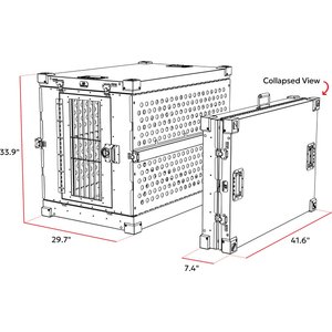 K9 Kennel Boss Heavy Duty Collapsible Dog Crate, Gray, Large