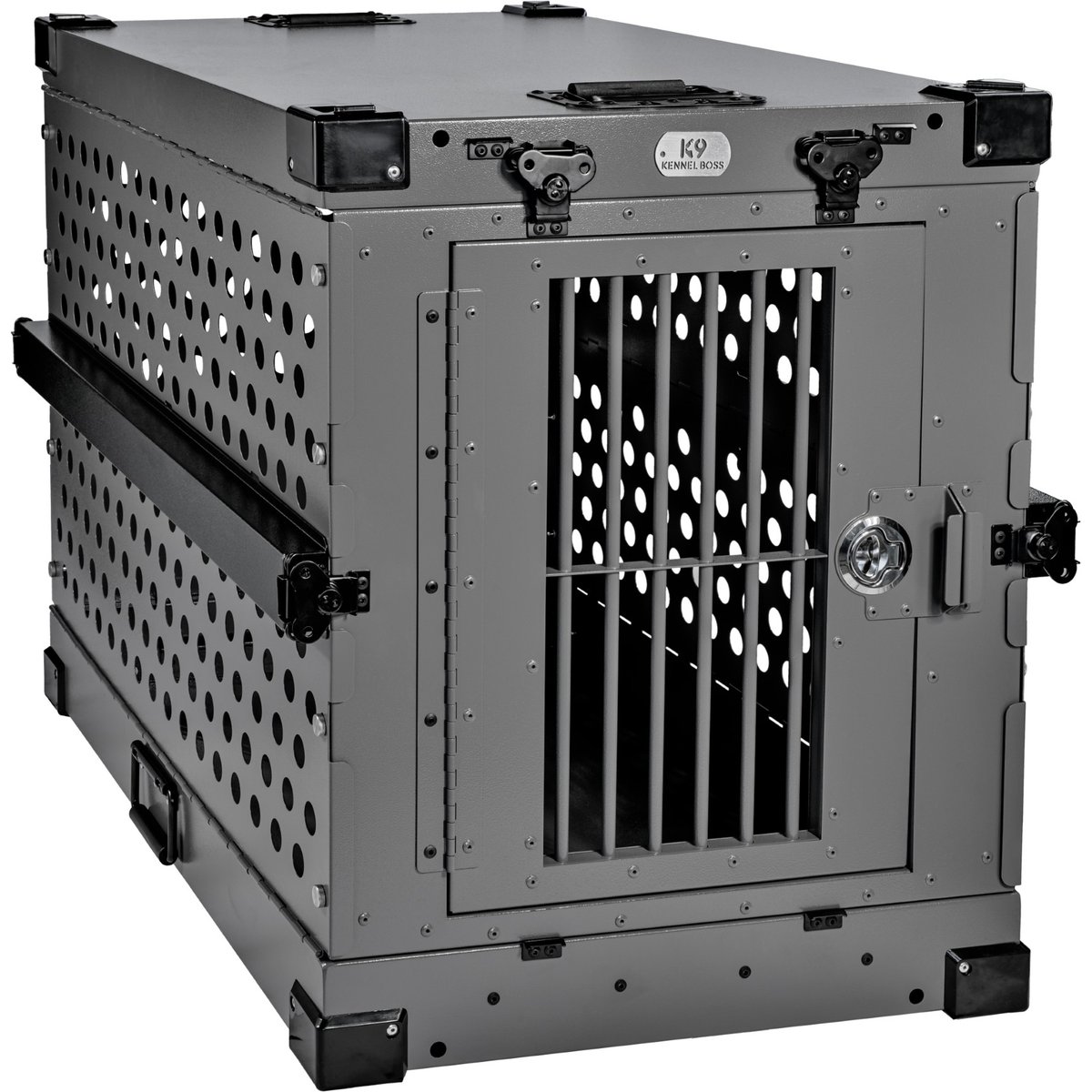 K9 Kennel Boss Heavy Duty Collapsible Dog Crate, Gray, Medium