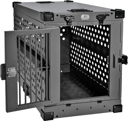 Show full view: K9 Kennel Boss Heavy Duty Collapsible Dog Crate, Gray, Medium slide 2 of 11