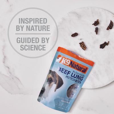 Show full view: K9 Natural Beef Lung Protein Bites Air-Dried Dog Treats, 2.1-oz bag slide 7 of 11