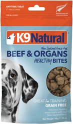 K9 Natural Healthy Bites Beef & Organs Freeze-Dried Dog Treats, 1.76-oz bag