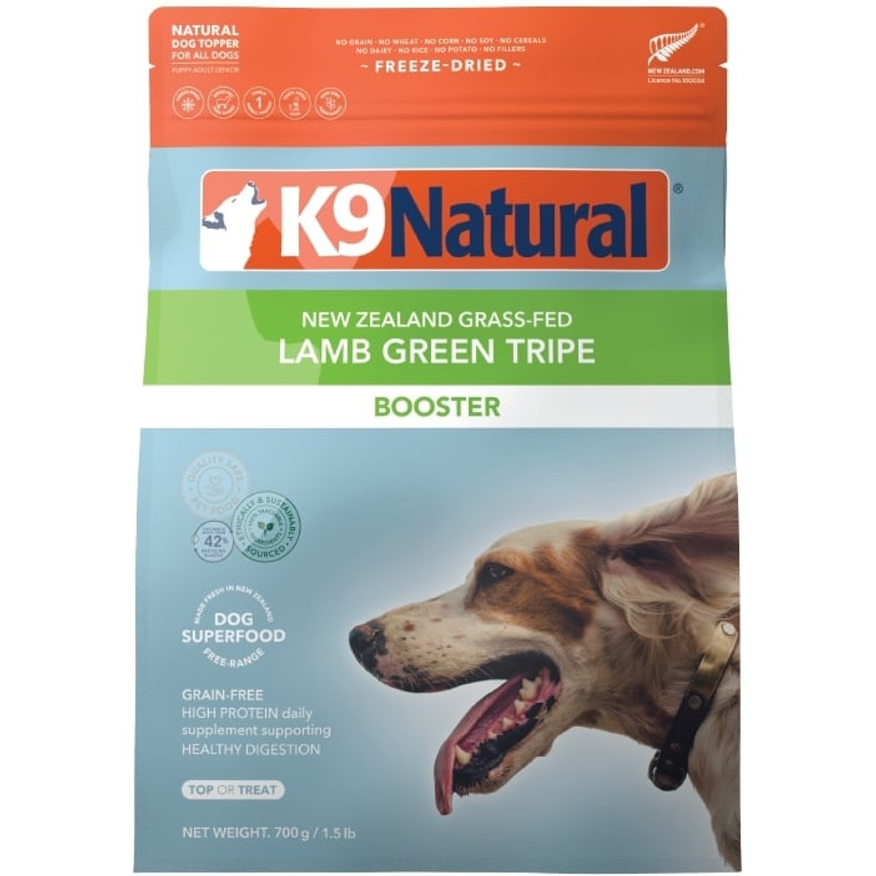 ドッグフード K9 Natural Lamb Green Tripe Booster 200g K9 NATURAL Lamb Green Tripe Booster Digestive Supplement for
