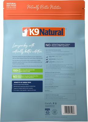 Show full view: K9 Natural Lamb Green Tripe Booster Digestive Supplement for Dogs, 1.5-lb bag slide 3 of 5