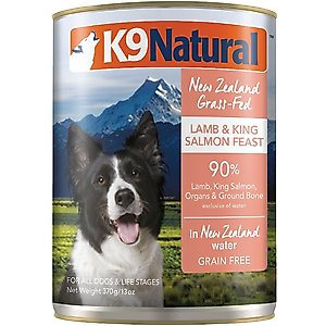 K9 Natural Lamb & King Salmon Grain-Free Canned Dog Food, 13-oz, case of 12