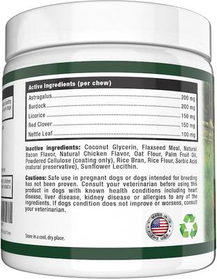 Show full view: K9 Nature Supplements All-Clear Allergy Chews Bacon & Chicken Flavor Dog Supplement, 45 count slide 3 of 6