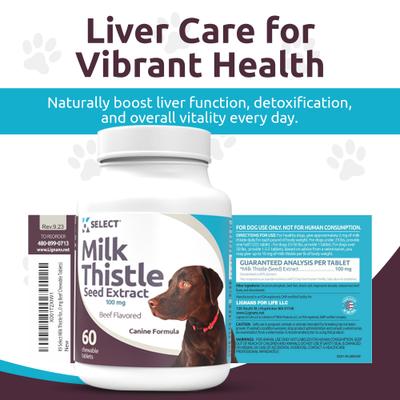 Show full view: K9 Select Beef Flavored Milk Thistle Dog Liver Supplement, 60 count slide 5 of 9