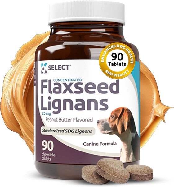 K9 Select Flaxseed Peanut Butter SDG Lignans Dog Hormone Supplement, 20 mg, 90 count