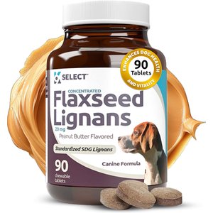 K9 Select Flaxseed Peanut Butter SDG Lignans Dog Hormone Supplement, 20 mg, 90 count