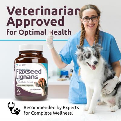 Show full view: K9 Select Flaxseed Peanut Butter SDG Lignans Dog Hormone Supplement, 20 mg, 90 count slide 8 of 8