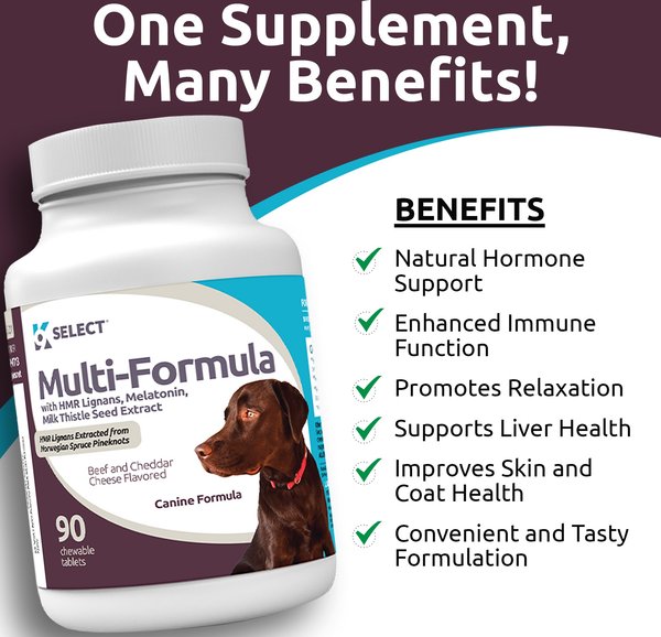 K9 Select HMR Multi-Formula Beef Flavor Dog Hormone Supplement, 30 mg, 90 count