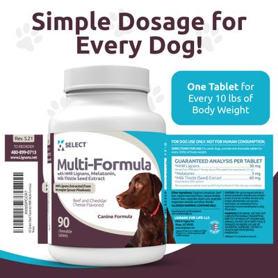 Show full view: K9 Select HMR Multi-Formula Beef Flavor Dog Hormone Supplement, 30 mg, 90 count slide 5 of 8