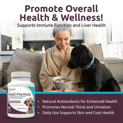 Show full view: K9 Select HMR Multi-Formula Peanut Butter Formula Dog Hormone Supplement, 10 mg, 90 count slide 4 of 9