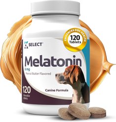 K9 Select Melatonin 6 MG Peanut Butter Flavored Calming Supplement for Dogs, 120 count