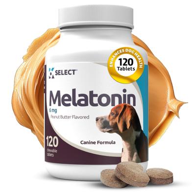 Show full view: K9 Select Melatonin 6 MG Peanut Butter Flavored Calming Supplement for Dogs, 120 count slide 1 of 9