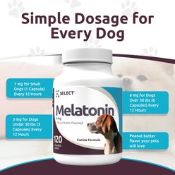 K9 Select Melatonin 6 MG Peanut Butter Flavored Calming Supplement for Dogs, 120 count slide 2 of 7