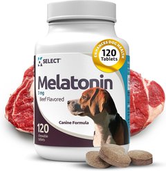 K9 Select Melatonin Beef Flavor Calming Dog Supplement, 3-mg, 120 count