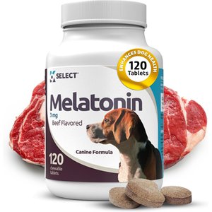 K9 Select Melatonin Beef Flavor Calming Dog Supplement, 3-mg, 120 count