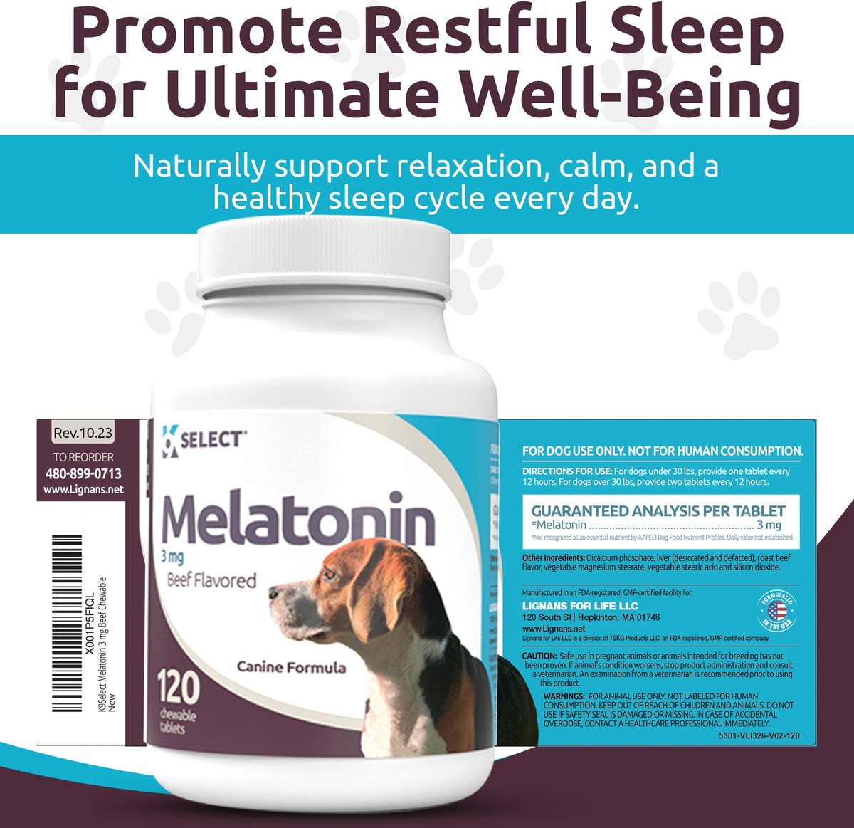 Where To Buy Melatonin For Dogs K9 SELECT Melatonin Beef Flavor Calming Dog Supplement, 3-mg, 120 count