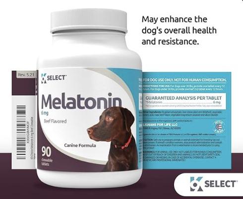 Show full view: K9 Select Melatonin Beef Flavor Calming Dog Supplement, 6-mg, 90 count slide 6 of 7